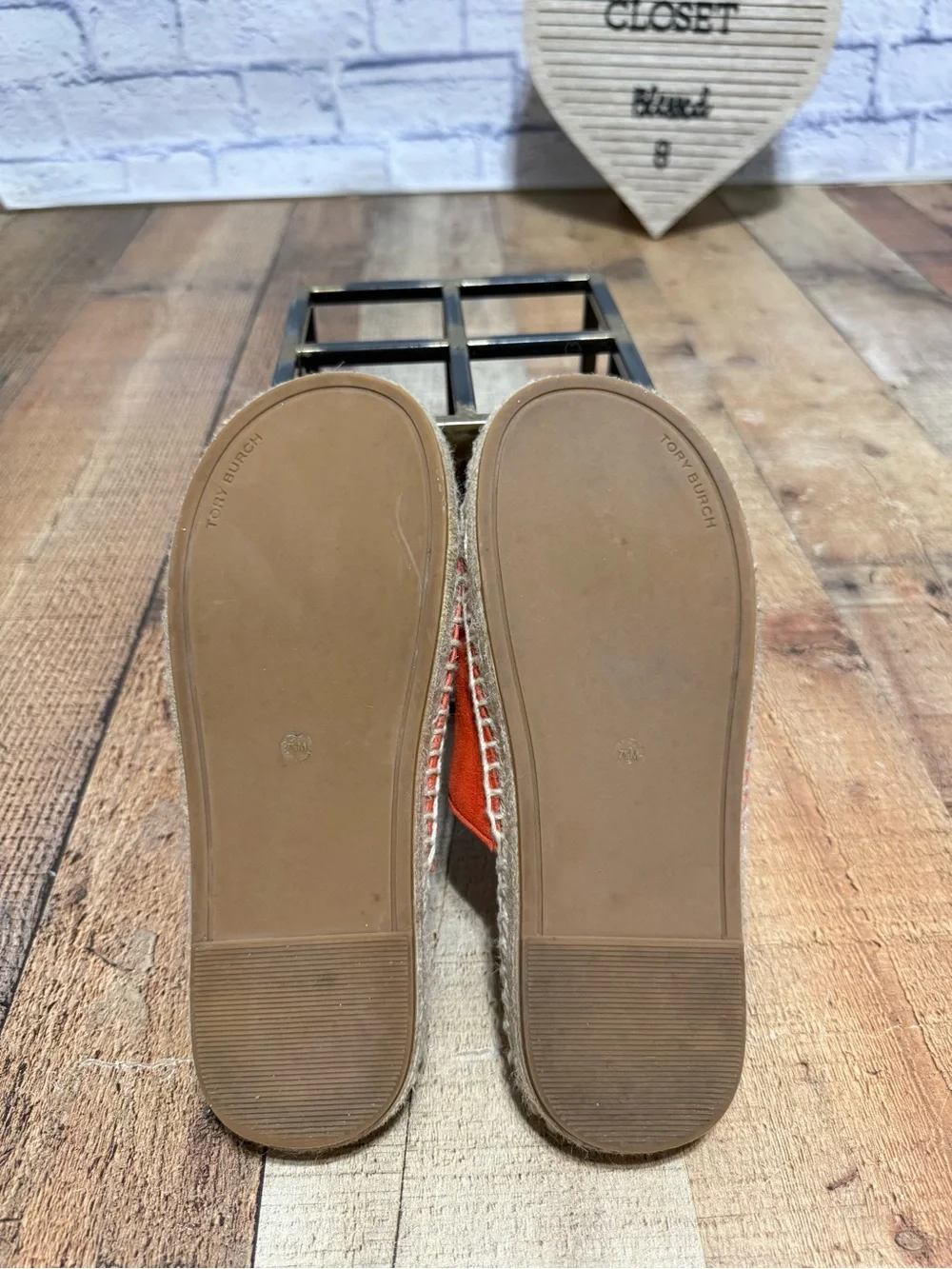 Tory Burch Two Band Flat Espadrille Suede Slide Sandal in Bright Samba 7.5